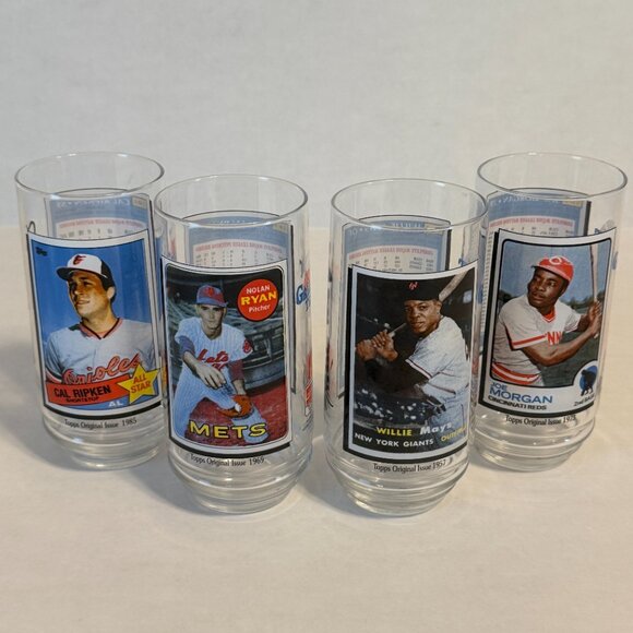 Vtg Set of 4 1993 McDonalds All Time Greatest Team MLB Baseball Card Glasses NEW - Picture 1 of 11